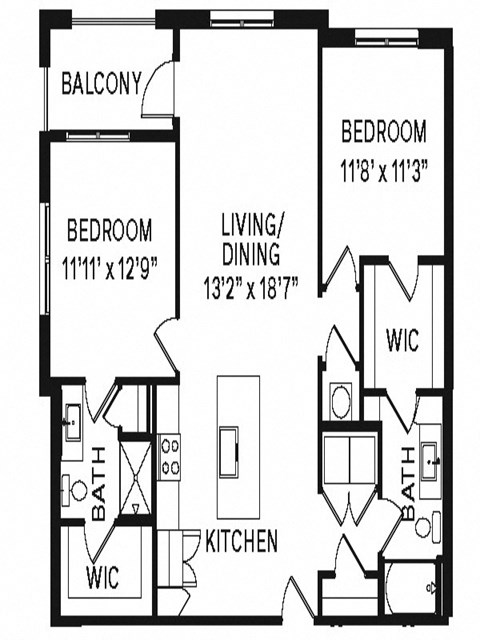 Avenue64 Luxury Apartments in O'Fallon, Missouri B1a Floor Plan